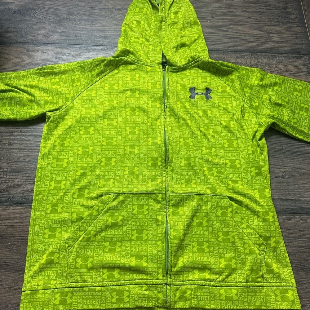 Under Armour Kids Neon Green Full-Zip Hoodie